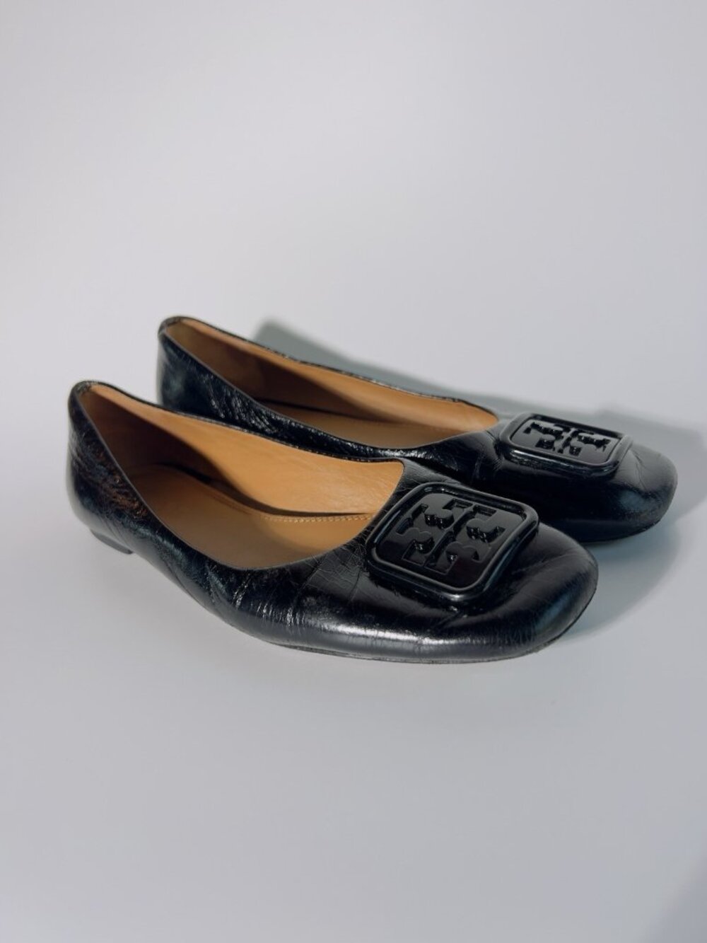 Tory Burch Georgina Leather Ballet Flats Black Size 6.5 M - Picture 5 of 14